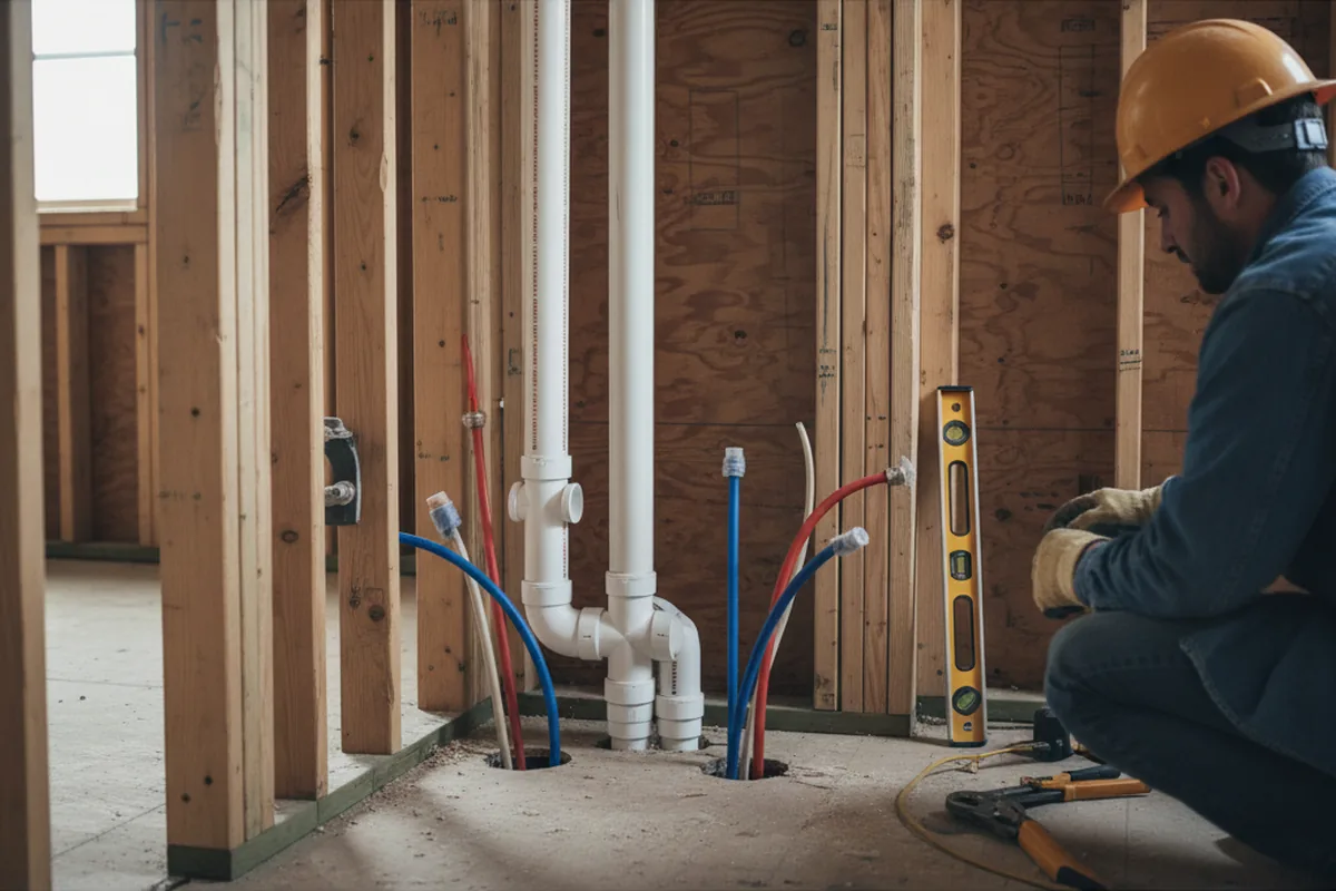 Drain and supply rough-in during Leak Detection in Forest Hills